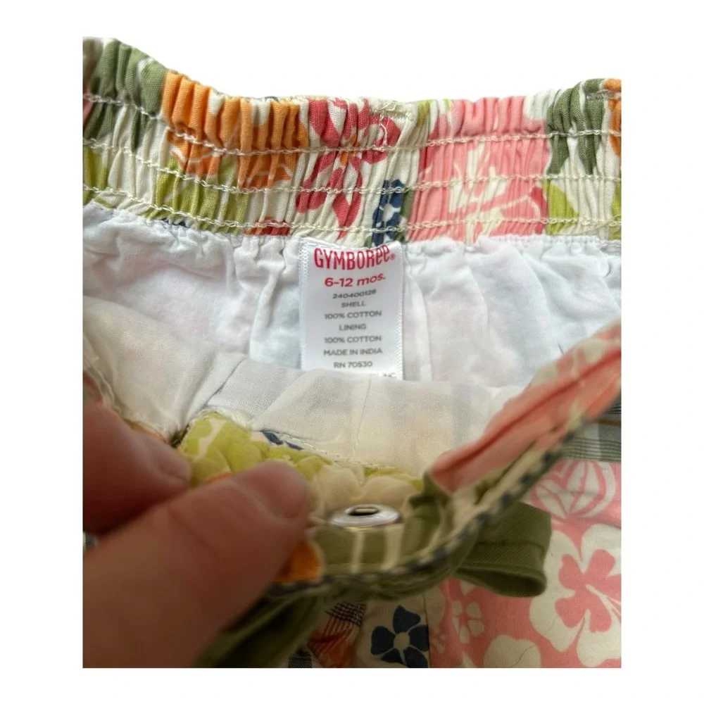 NFS Gymboree madras patchwork shorts size 6-12 months
